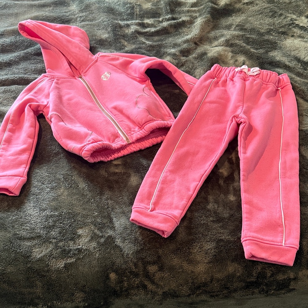 Body Glove Hot Pink Hooded Fleece Zip Jacket and Jogger Set